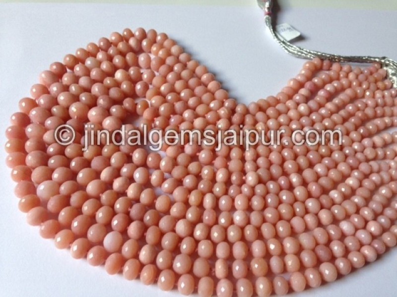 Pink Opal Far Faceted Roundelle Shape Beads